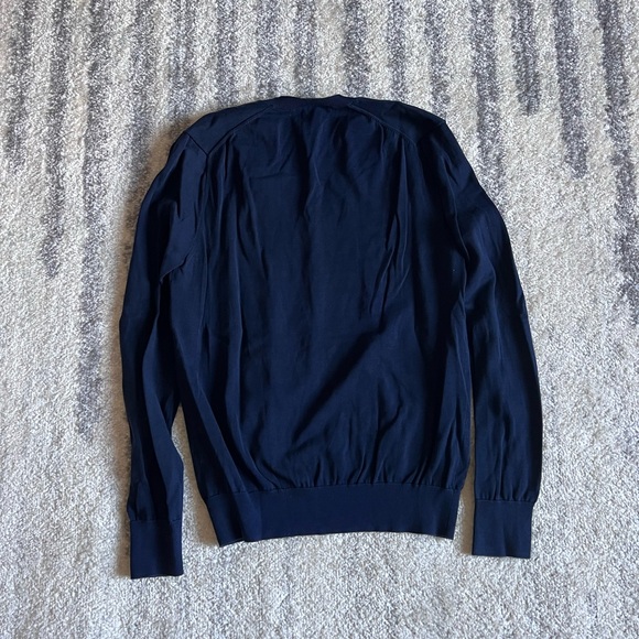 Burberry Men's Navy Blue V-Neck Sweater - Picture 5 of 7